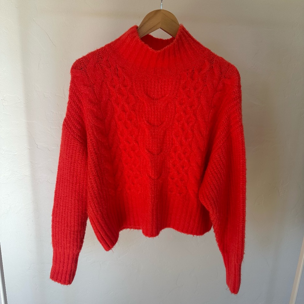 EXPRESS RED MOCK NECK SWEATER